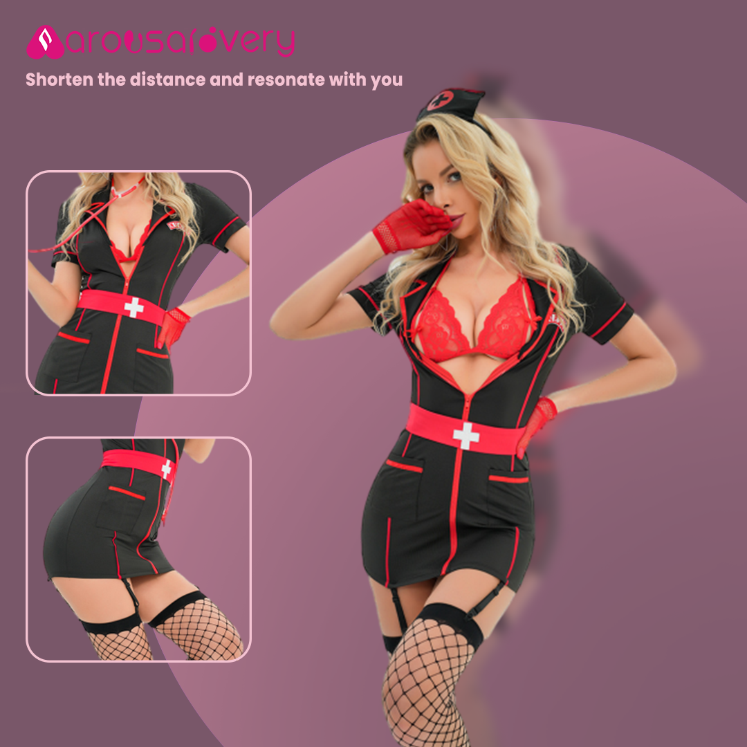 arousalovery-Flirty Spicy lingerie Sexy Medical Nurse Costume